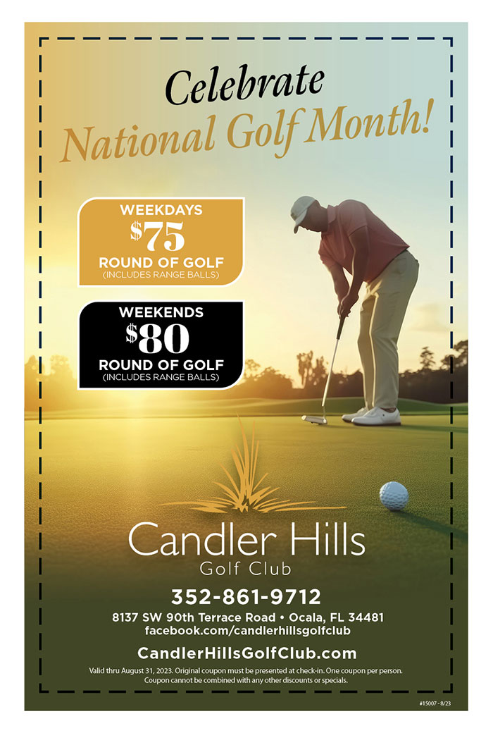 Candler Hills Golf Course August 2023 golf coupon.