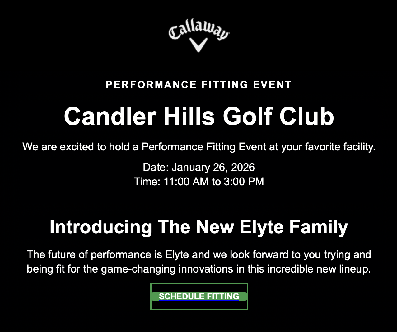 Callaway Golf Fitting at Candler Hills Golf Club